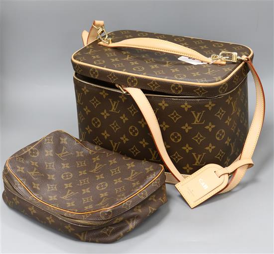 A Louis Vuitton Nice monogram canvas beauty case and a matching washbag,